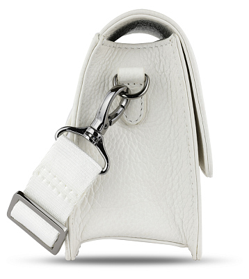 Сумка через плечо женская BUGATTI Elsa, белая, воловья кожа/полиэстер, 18,5х8,5х14,5 см
