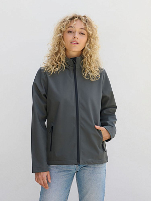 Куртка софтшелл с капюшоном женская Race Women, темно-синяя