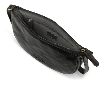 Сумка через плечо KLONDIKE MOUNTAIN «Gina», натуральная кожа в темно-коричневом цвете, 26x15,5x5 см