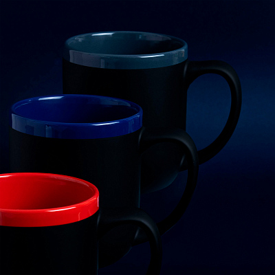 Кружка Barrel, софт-тач, чёрно-синяя