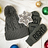 Подарочный набор HUG: варежки, шапка, украшение новогоднее, серый - Фото 1