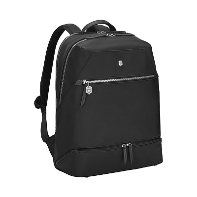 Рюкзак VICTORINOX Victoria Signature Deluxe Backpack, черный, нейлон/кожа, 32x18x39 см