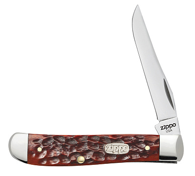 Нож перочинный ZIPPO Chestnut Bone Standard Jigged Mini Trapper 89 мм коричневый