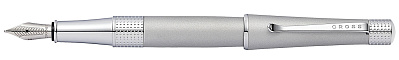 Перьевая ручка Cross Beverly. Цвет - серебристый матовый, перо - нержавеющая сталь, среднее (Серебристый)