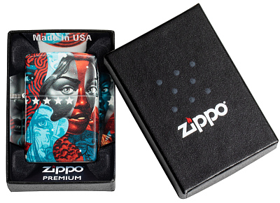 Зажигалка Zippo Tristan Eaton с покрытием White Matte, латунь/сталь, разноцветная, 38x13x57 мм
