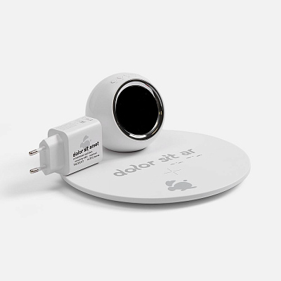 Станция беспроводной зарядки с часами и подсветкой GlobeBee, белая