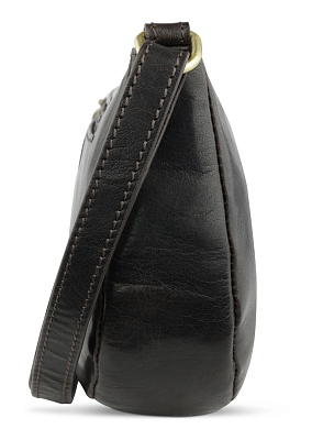 Сумка через плечо KLONDIKE MOUNTAIN «Gina», натуральная кожа в темно-коричневом цвете, 26x15,5x5 см