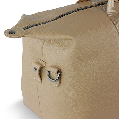 Сумка дорожная BUGATTI Elsa, песочного цвета, воловья кожа/полиэстер, 47х22х24/30 см