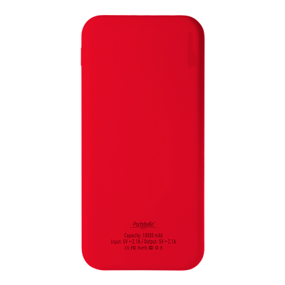 Внешний аккумулятор с подсветкой Luce 10000 mAh, красный