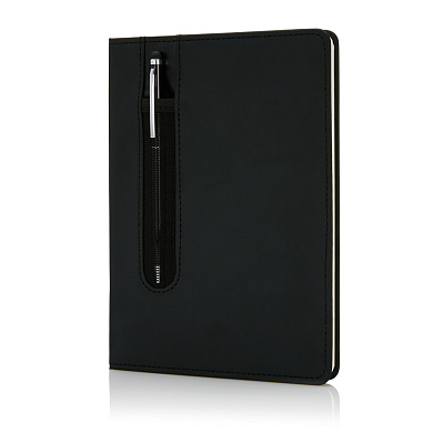 Блокнот для записей Deluxe формата A5 и ручка-стилус (Черный;)