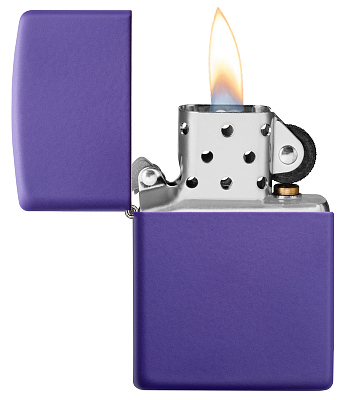 Зажигалка ZIPPO Classic с покрытием Purple Matte, латунь/сталь, фиолетовая, матовая, 38x13x57 мм