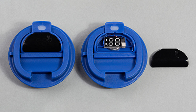 Термостакан "Legend_Вояж" 390 мл с индикацией температуры, покрытие пудра, черный