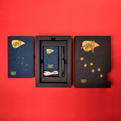 Универсальный аккумулятор "Tabby" (5000mAh), темно-синий, 7,5х12,1х1,1см