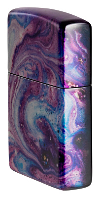 Зажигалка ZIPPO Universe Astro с покрытием 540 Tumbled Chrome, латунь/сталь, сиреневая, 38x13x57 мм