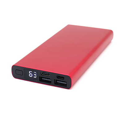 Внешний аккумулятор Höginn в металлическом корпусе, 10000mAh  (Красный.)