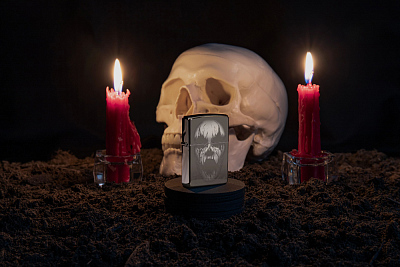 Зажигалка ZIPPO Screaming Monster с покрытием Black Ice®, латунь/сталь, черная, 38x13x57 мм