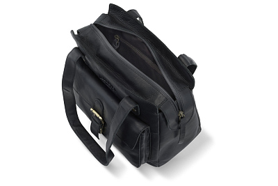 Сумка через плечо KLONDIKE RUSH «Zoe», натуральная кожа в черном цвете, 28 х 24 х 18 см