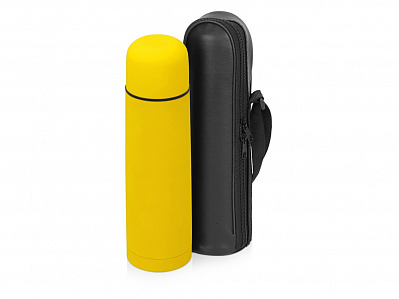 Термос Ямал Soft Touch с чехлом (Желтый матовый)