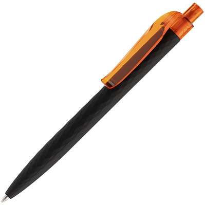 Ручка шариковая Prodir QS01 PRT-P Soft Touch, черная с оранжевым (Оранжевый)