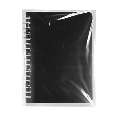 Блокнот на двойной пружине HELIX MINI, 105 х 150  мм, черный с белым, блок в клетку