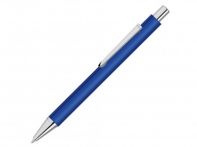 Ручка шариковая металлическая Pyra soft-touch с зеркальной гравировкой (Синий)