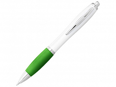 Ручка пластиковая шариковая Nash (Белый/лайм/серебристый)