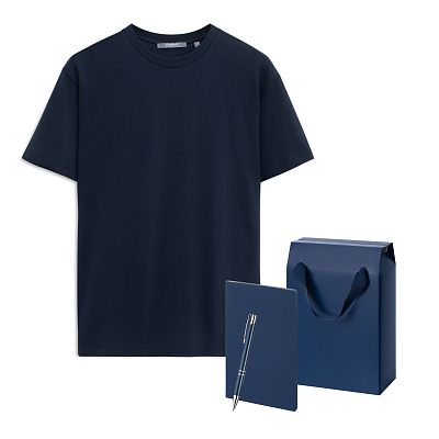 Набор с одеждой KRIS (футболка, блокнот, ручка) , XL (Синий)
