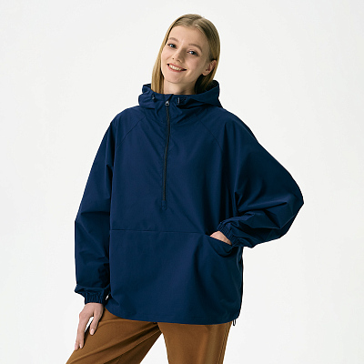 Ветровка (анорак) оверсайз унисекс Риссман (Rissman), темно-синяя