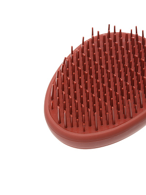 Щетка массажная Dewal Beauty серия"Прованс"с  пластиковым штифтом, овальная, коричневая