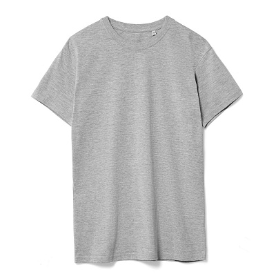 Футболка унисекс T-Bolka 160, белая (белоснежная) (Серый меланж)