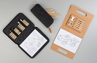 Набор для рисования "Эскиз" , черный с серым