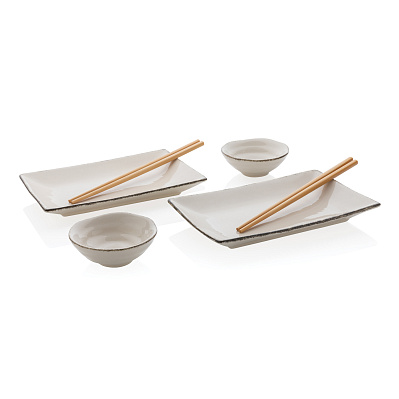 Набор посуды для суши Ukiyo для двоих (Белый; черный)