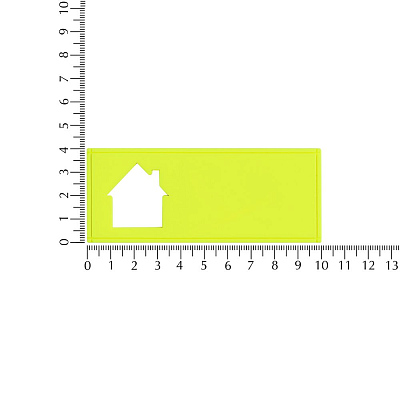 Лейбл из ПВХ с вырубкой «Дом», желтый неон