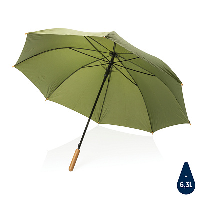 Плотный зонт Impact из RPET AWARE™ с автоматическим открыванием, d120 см (Зеленый;)