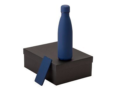 Подарочный набор COLOR IT с термобутылкой и повербанком (Тёмно-синий)