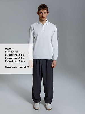 Рубашка поло мужская с длинным рукавом Terrazzo, белая