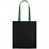 Холщовая сумка BrighTone, черная с зелеными ручками - Фото 3