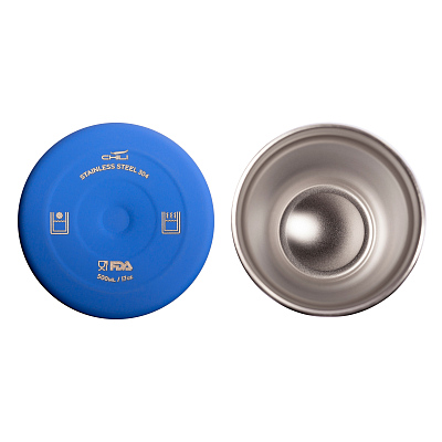 Термостакан "Calypso" 500 мл, покрытие soft touch, черный #, синий