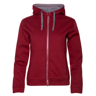 Толстовка женская STAN с капюшоном на молнии сэндвич 320, 19 (Бордовый меланж)