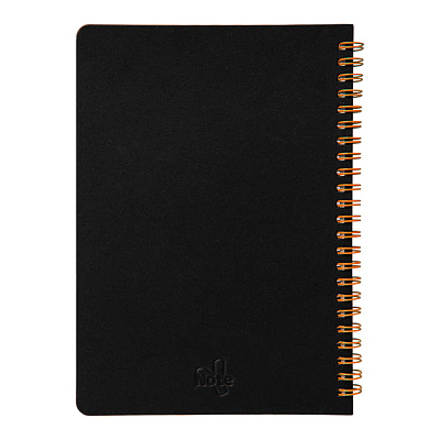 Блокнот на двойной пружине HELIX, 143 х 205 мм, черный с оранжевым, блок в линейку