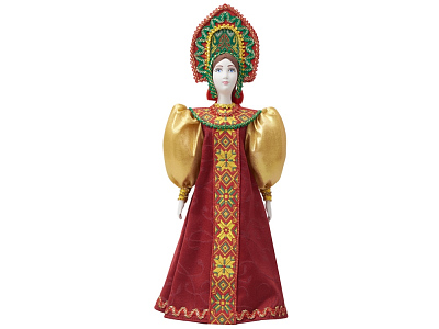 Подарочный набор: кукла фарфоровая, чай Малина с мятой