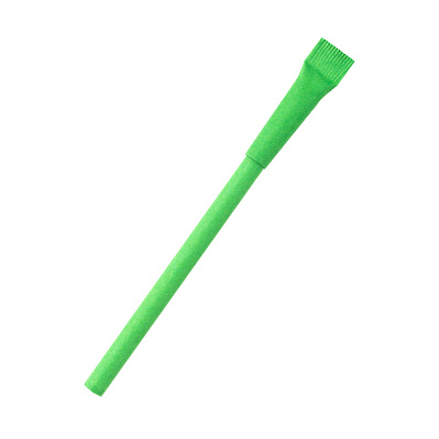 Ручка картонная Greta с колпачком, зеленая (Зеленый)