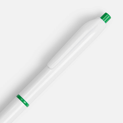 Ручка шариковая Bright Pop, белая с зеленым