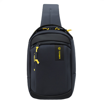Рюкзак TORBER VOYAGE на одно плечо , полиэстер 900D, 20х10х30 см, 5 л (Серый)