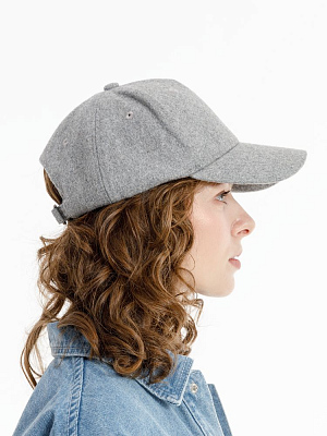 Бейсболка Woolridge, серый меланж