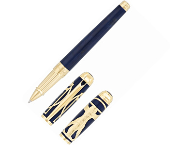 Ручка-роллер VITRUVIAN MAN PRESTIGE (Синий, золотистый)