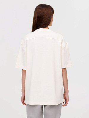 Футболка оверсайз унисекс Sideline, молочно-белая