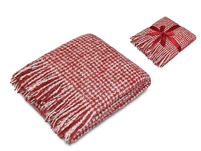 Плед акриловый Harp 180 х 130 см (Белый, бордо)