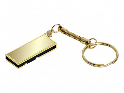 USB 2.0- флешка на 8 Гб с поворотным механизмом и зеркальным покрытием (Золотистый)