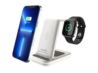 Беспроводное зарядное устройство 3-в-1 WS-304, 15 Вт